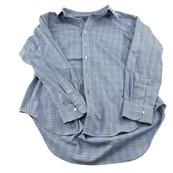 Lauren Ralph Lauren Mens Classic Fit Stretch Non Iron Plaid Shirt 17 1/2 34/35 - Picture 1 of 5